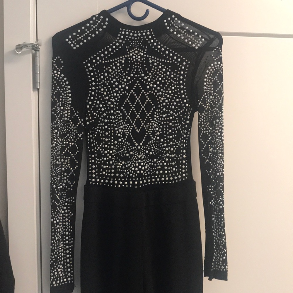 Black/Rhinestone Bodysuit